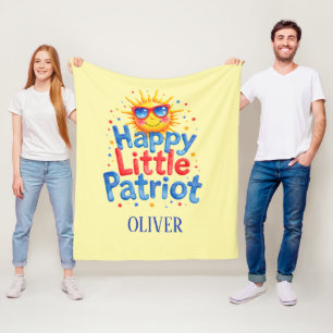 Happy Little Patriot Forth of July  Baby Fleece Blanket