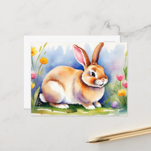 Happy little rabbit 2, Easter Postcard