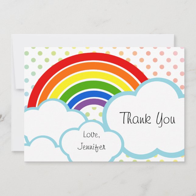 Happy Little Rainbow Thank You Card (Front)