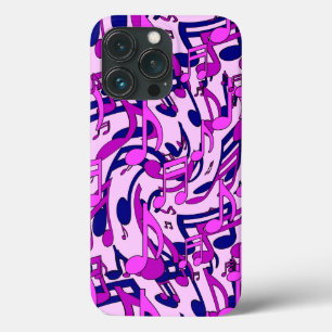 Happy Lively Music Notes Pink Blue Purple iPhone 13 Pro Case