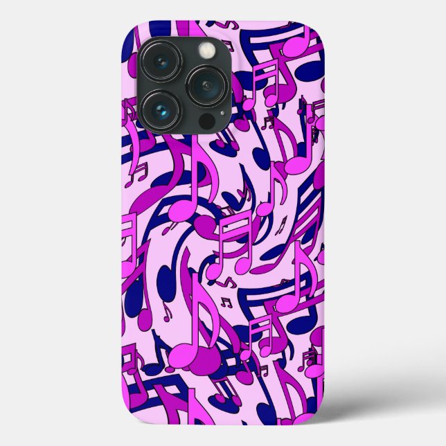 Happy Lively Music Notes Pink Blue Purple Case-Mate iPhone Case (Back)
