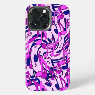 Happy Lively Music Notes Pink Blue Purple iPhone 13 Pro Case
