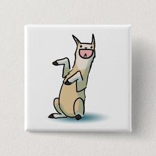 Happy Llama 15 Cm Square Badge
