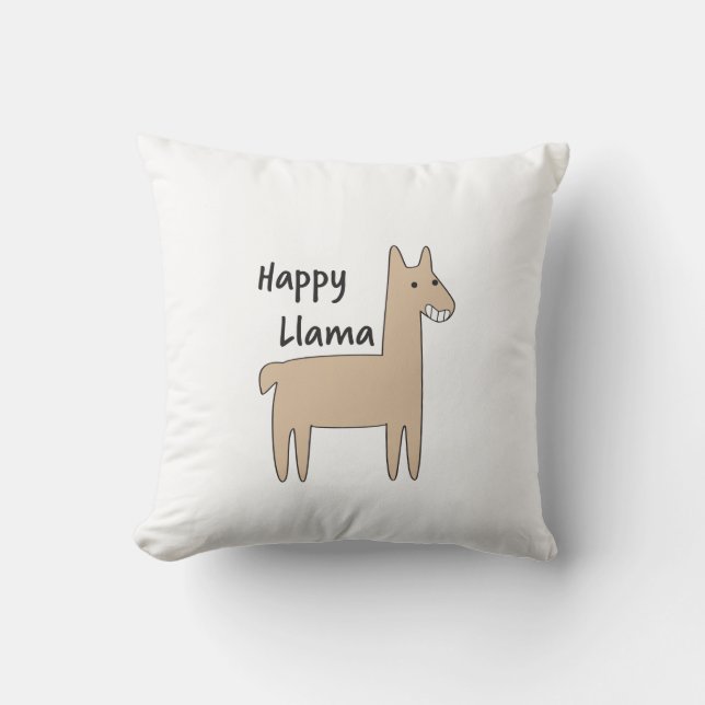 Happy Llama Cushion (Front)