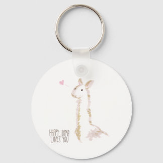 Happy Llama Loves You Key Ring
