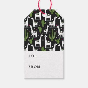 Happy Llama Pattern Gift Tags