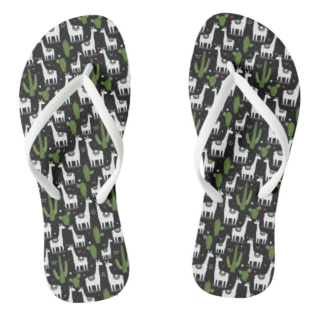 Happy Llama Pattern Jandals (Footbed)