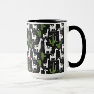 Happy Llama Pattern Mug