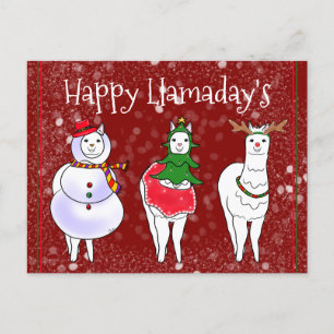 Happy Llamaday's Llama Holiday Postcard