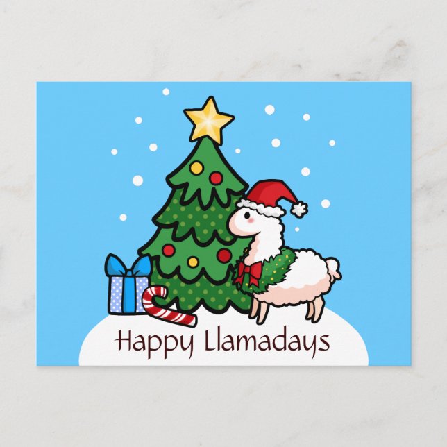 Happy Llamadays Postcard (Front)