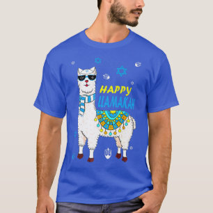 Happy Llamakah Chanukah Llama Dreidel Hanukkah Jew T-Shirt