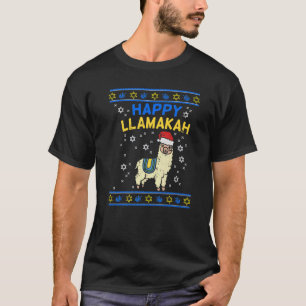 Happy Llamakah Christmas Jewish Llama Hanukkah T-Shirt