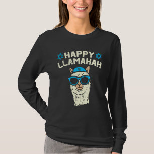 Happy Llamakah Jewish Llama  Hanukkah Animal Girl T-Shirt