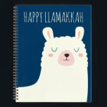 Happy Llamakkah Blue Hanukkah Llama Cute Notebook<br><div class="desc">Happy Llamakkah!</div>