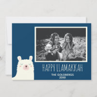 Happy Llamakkah Blue Hanukkah Llama Cute Photo