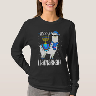 Happy Llamakkah Cute Jewish Llama Sunglasses Hanuk T-Shirt