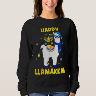 Happy Llamakkah Hanukkah Chanukah Llama Alpaca Sun Sweatshirt