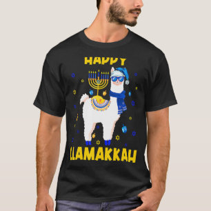 Happy Llamakkah Hanukkah Chanukah Llama Alpaca Sun T-Shirt