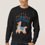 Happy Llamakkah Hanukkah Menorah Sweatshirt<br><div class="desc">Happy Llamakkah! Celebrate Hanukkah with this funny,  happy llama with dreidels and menorah candles with fun fonts.
Select this sweat shirt or change it out to a t-shirt for a take on an ugly sweater!
Make a great gift for the holidays!</div>