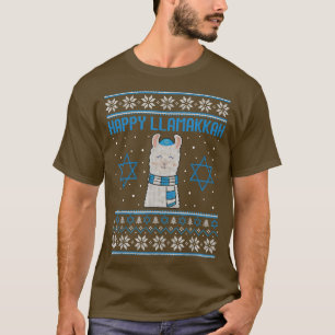 Happy Llamakkah Llama Ugly Hanukkah Ugly Sweater T