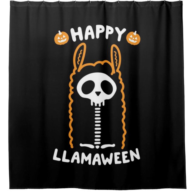 Happy Llamaoween Shower Curtain (Front)