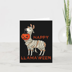 Happy Llamaween Fun Halloween Llama Girls Boys Kid Card