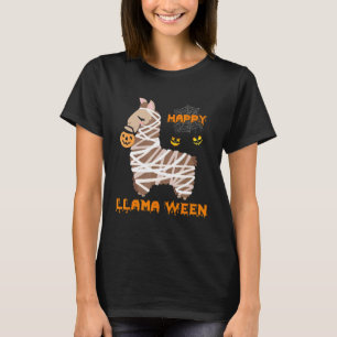 Happy Llamaween Halloween Llama Alpaca Lover Pump T-Shirt