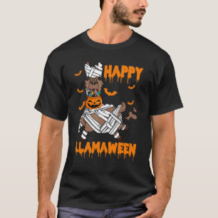 Happy Llamaween Halloween Llama Mummy Girls Boys K T-Shirt