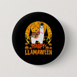Happy Llamaween Llama Sloth Halloween Costume  6 Cm Round Badge