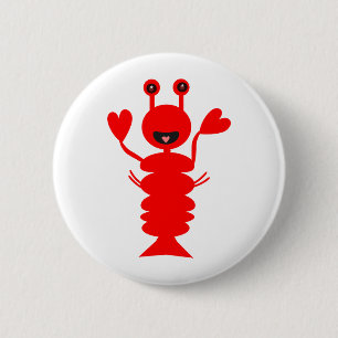 Happy Lobster 6 Cm Round Badge