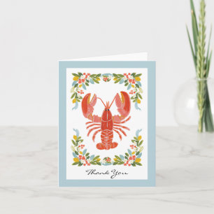 Happy Lobster Coastal Thank You Card