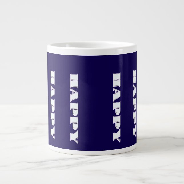 HAPPY Logo Dk Blue Gift  Large Coffee Mug (Front)