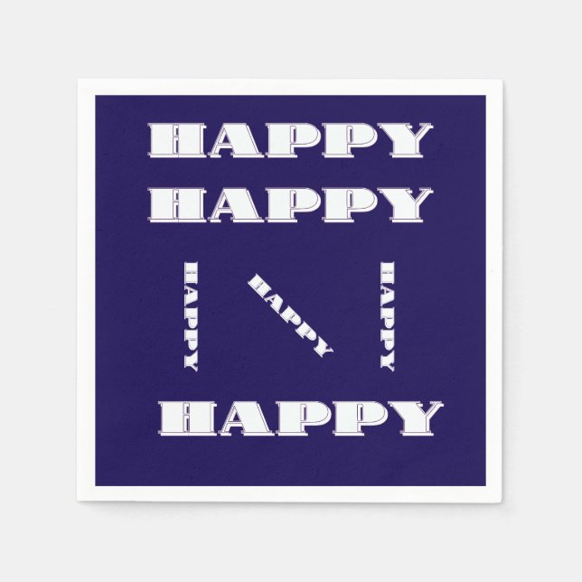 HAPPY Logo Dk Blue  Napkin (Front)