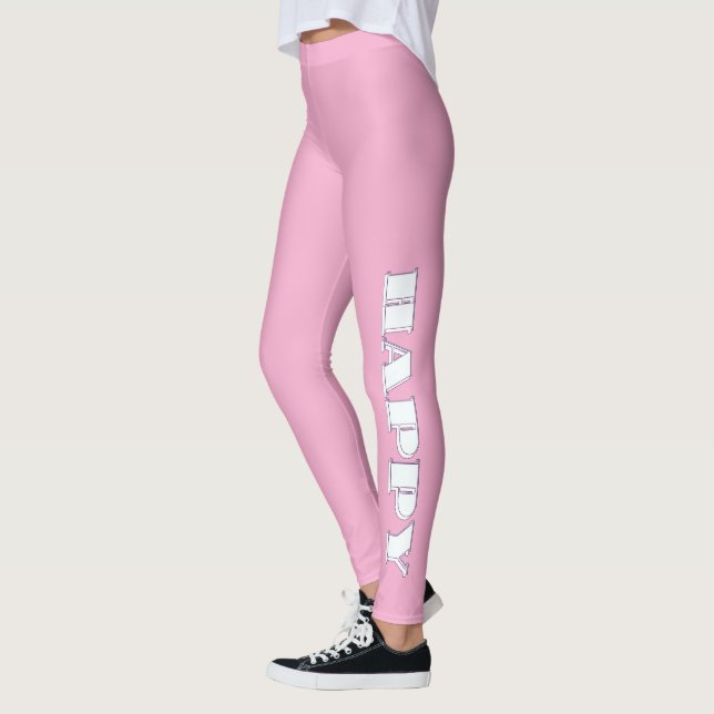 HAPPY Logo Pink   Leggings (Left)