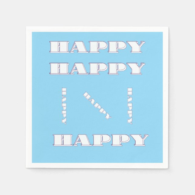 HAPPY Logo Sky Blue  Napkin (Front)