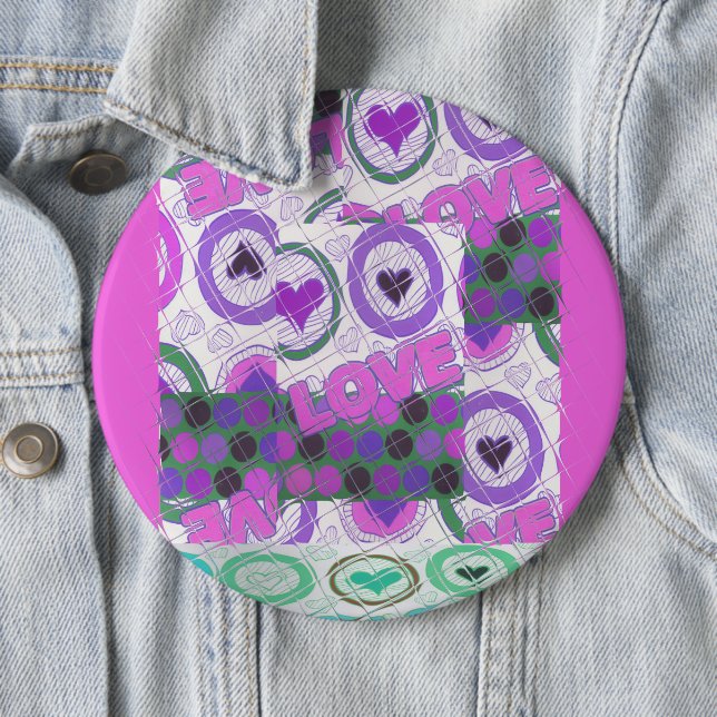 Happy Love craze 6 Cm Round Badge (In Situ)