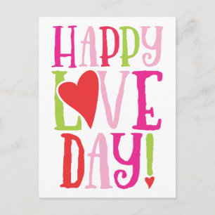 Happy Love Day Cute Valentine's Day Postcard