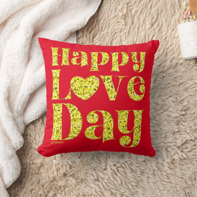 HAPPY LOVE DAY gold                                Cushion (Blanket)