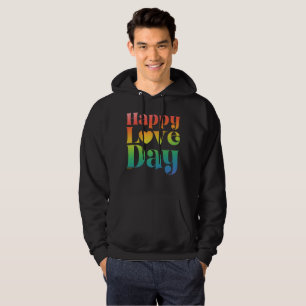 HAPPY LOVE DAY rainbow gradient colour valentine Hoodie