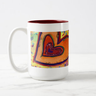 Happy Love Hearts Art Custom Coffee Mug