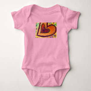 Happy Love Hearts Art Custom T-Shirt Baby Bodysuit