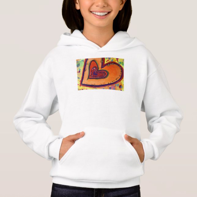 Happy Love Hearts Art Hoodie Sweatshirt (Front)