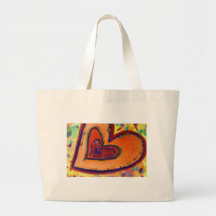 Happy Love Hearts Art Inspirational Tote Bag
