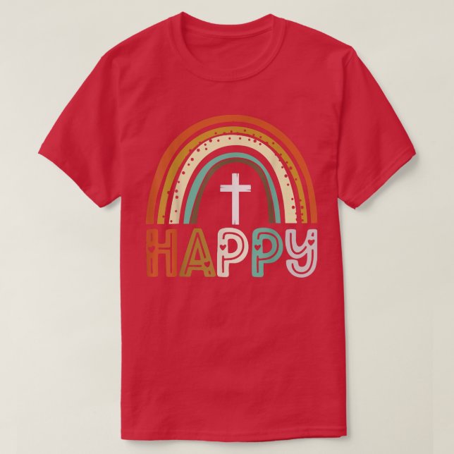 Happy Loved Grateful Blessed Thanksgiving Fall Rai T-Shirt (Design Front)