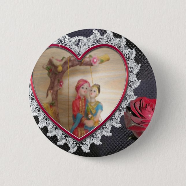Happy Lovers day 6 Cm Round Badge (Front)