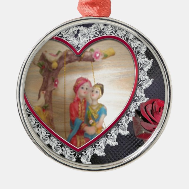 Happy Lovers day Metal Tree Decoration (Front)