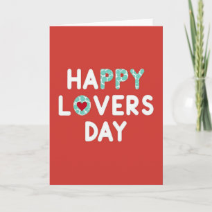 Happy Lovers Day Red Heart Card