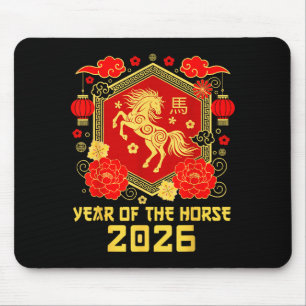 Happy Lunar Chinese New Year Of The Horse 2026 Zod Mouse Pad