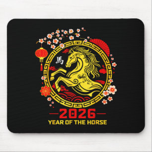 Happy Lunar Chinese New Year Of The Horse 2026 Zod Mouse Pad
