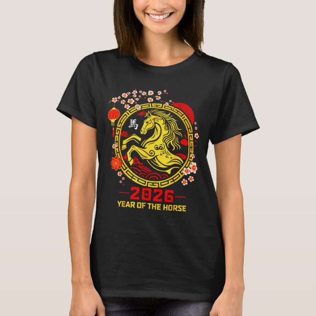 Happy Lunar Chinese New Year Of The Horse 2026 Zod T-Shirt (Front)